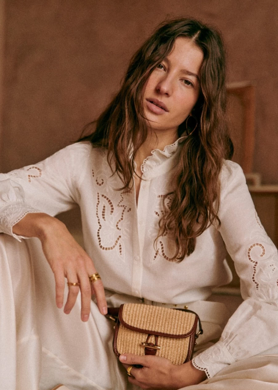 Sezane Women's Lilia Shirt - Classic Casual Blouse for Women
