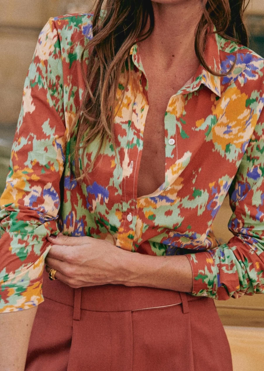 Sezane Women's Pierro Shirt - Classic & Elegant Blouse for Everyday Wear