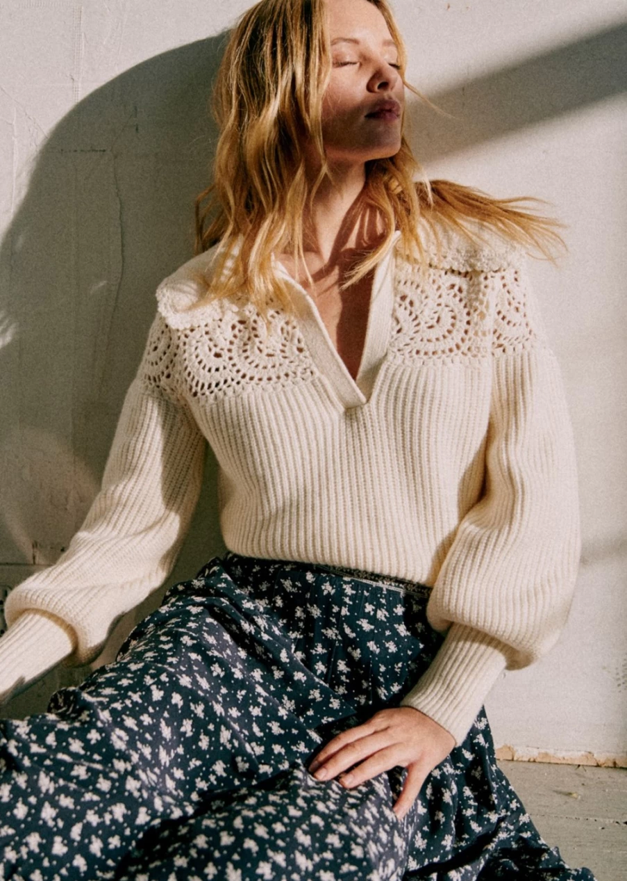 Sezane Women's Gareth Sweater in Ecru - Sea NY Collaboration