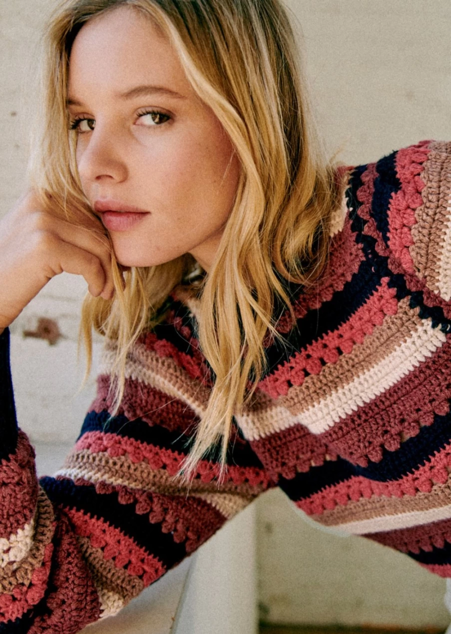 Sezane Women's Multicolour Adelin Sweater - Sea Ny Inspired Knitwear