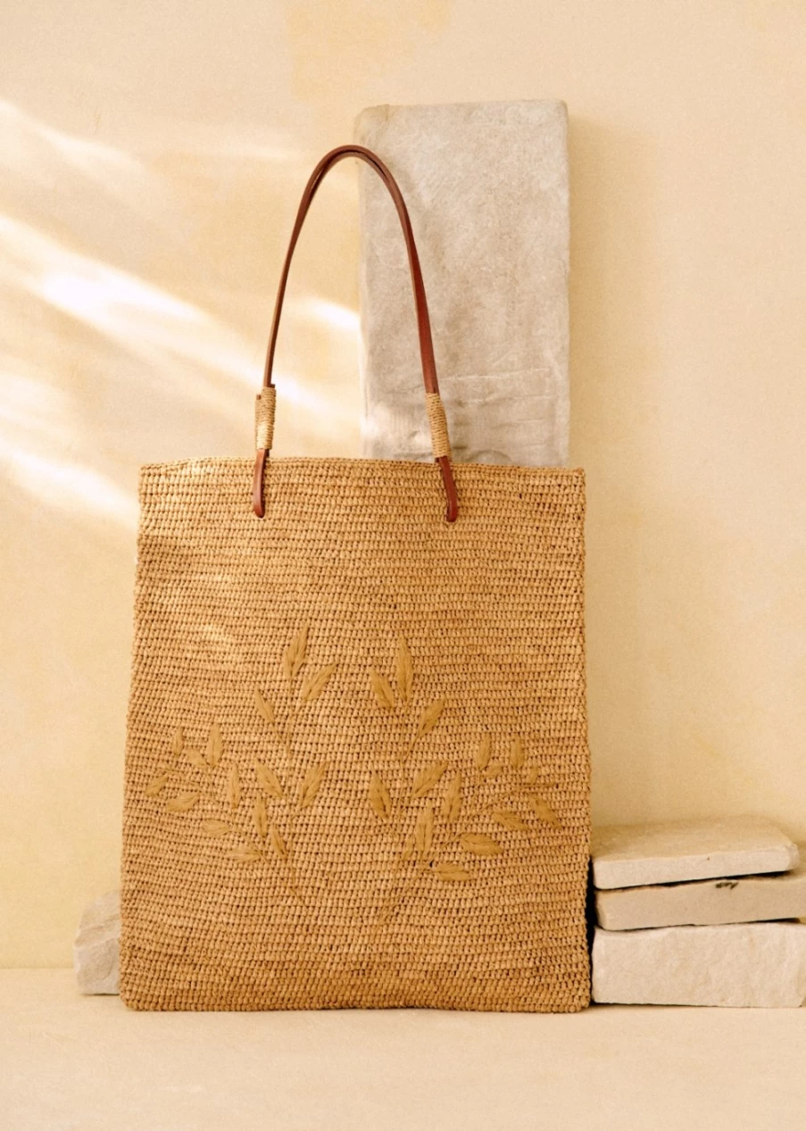 Sezane Francisco Basket Women's Woven Straw Tote Bag