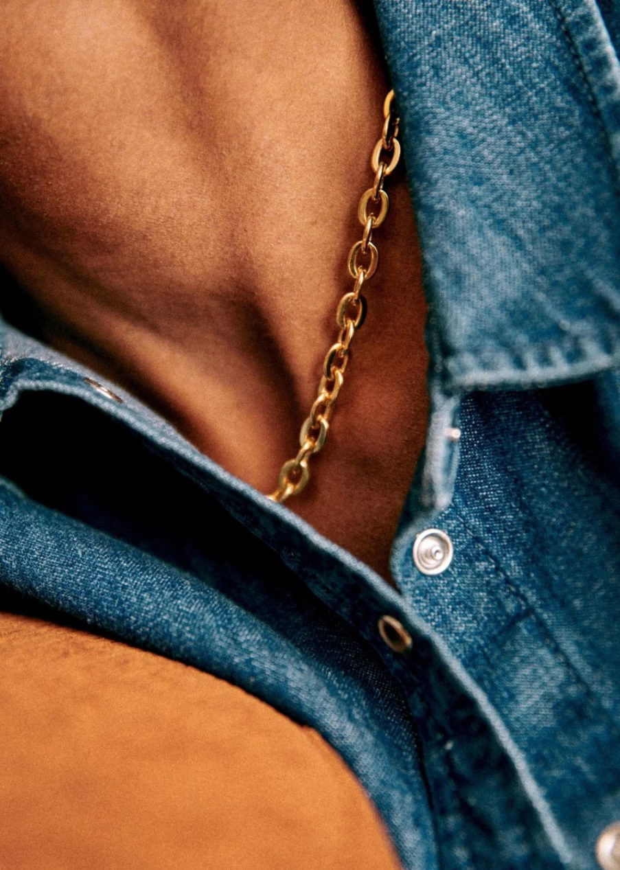 Sezane Irma Gold Necklace for Women - Elegant Layered Chain Jewelry