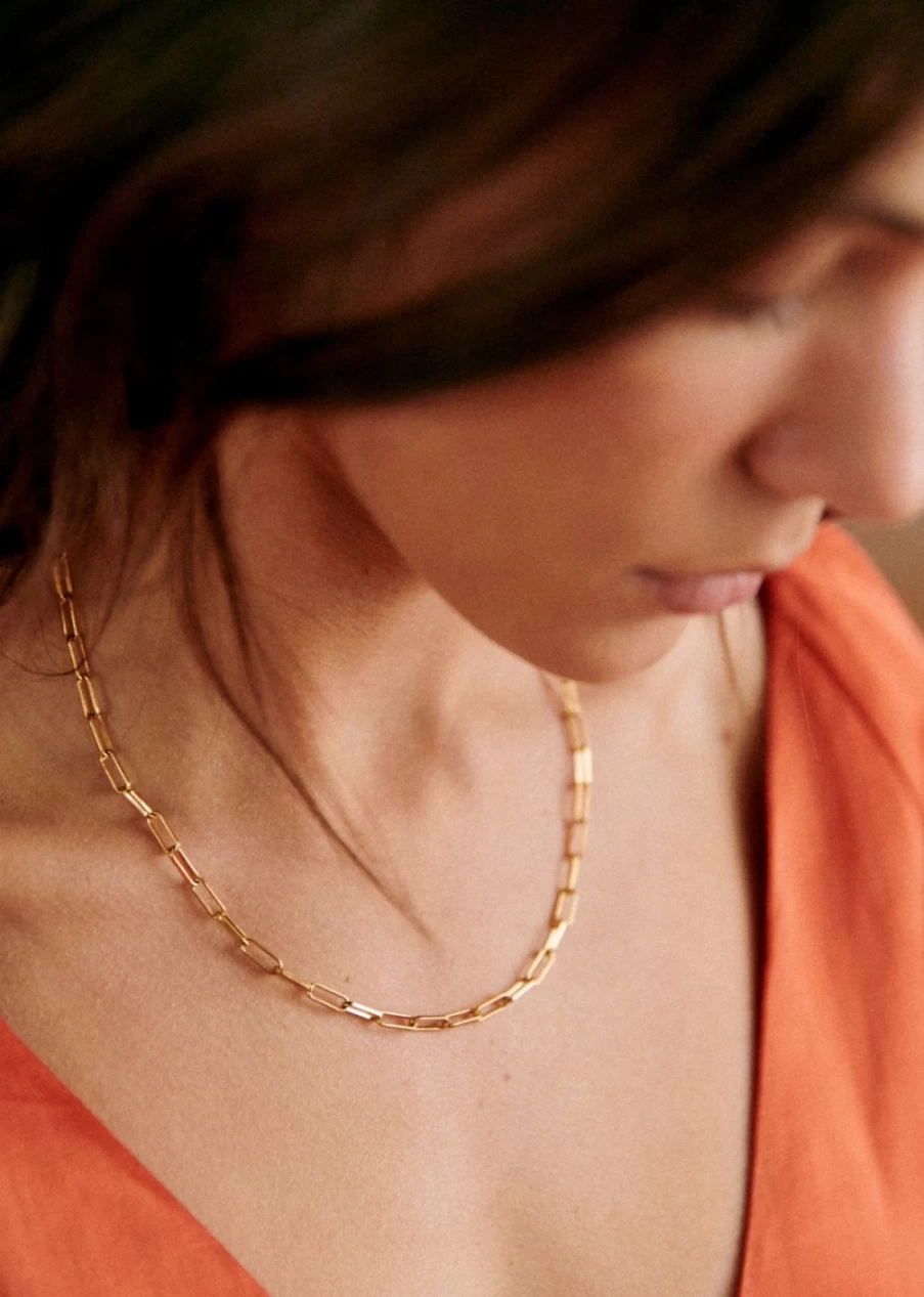 Sezane Irma Gold Link Chain Necklace for Women