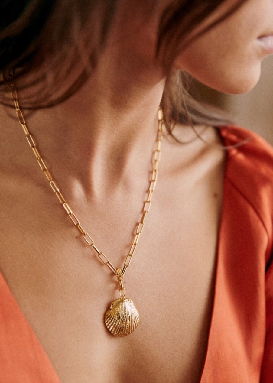Sezane Irma Gold Link Chain Necklace for Women