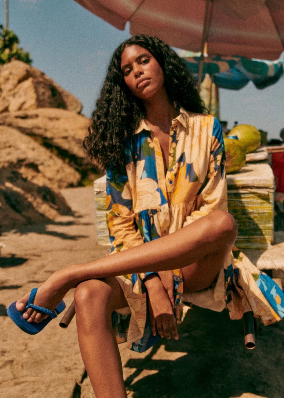 Sezane Women's Hilma Dress - Floral Mandacaru Print by Farm Rio Collaboration