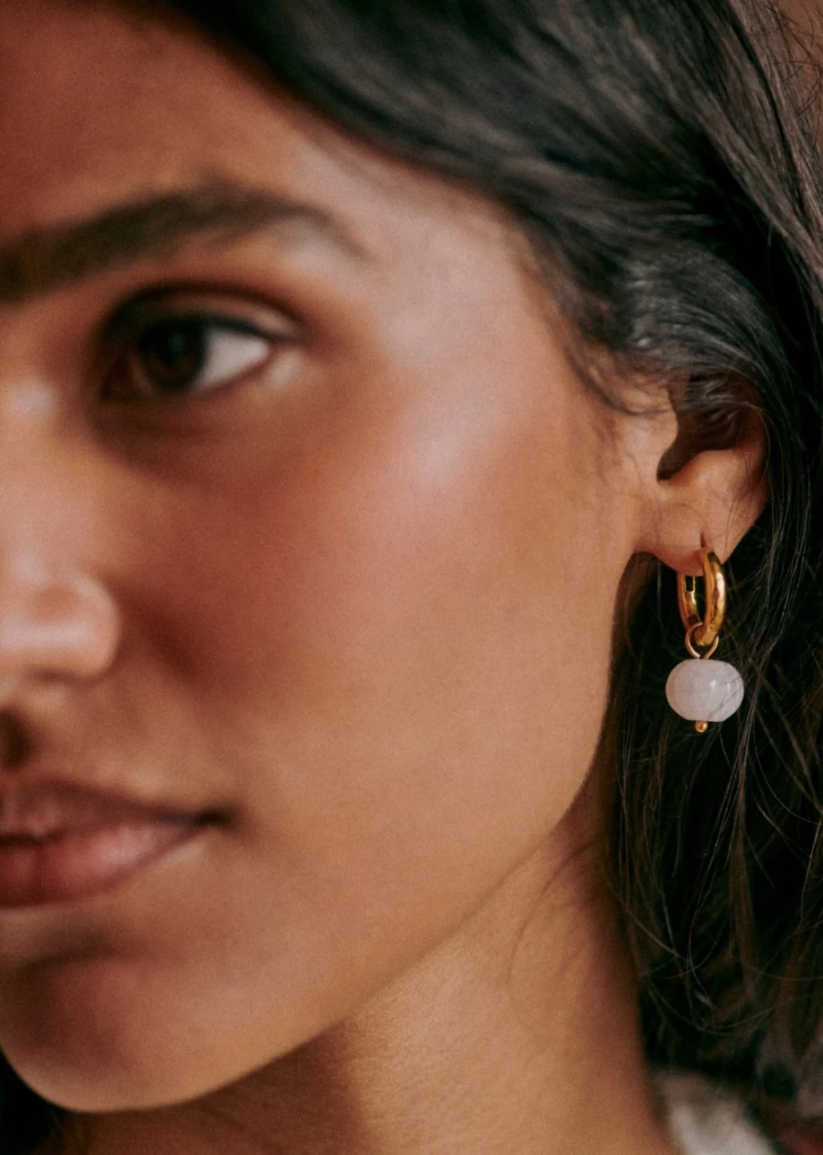 Sezane Madeleine Hoops for Women - Gold-Plated Elegant Earrings