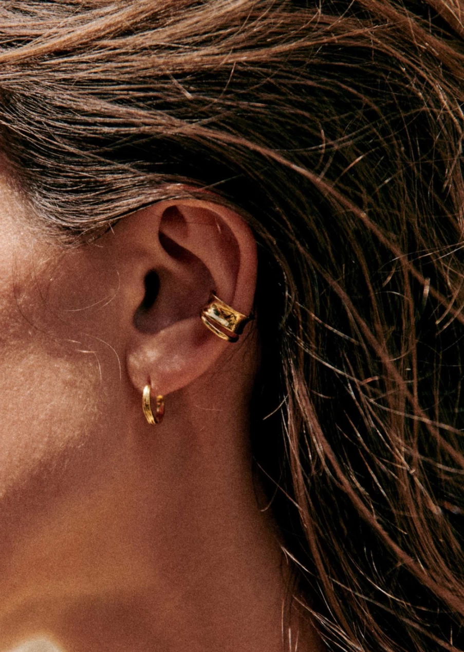 Sezane Gold Petra Ear Cuff for Women - Elegant Earring Jewelry