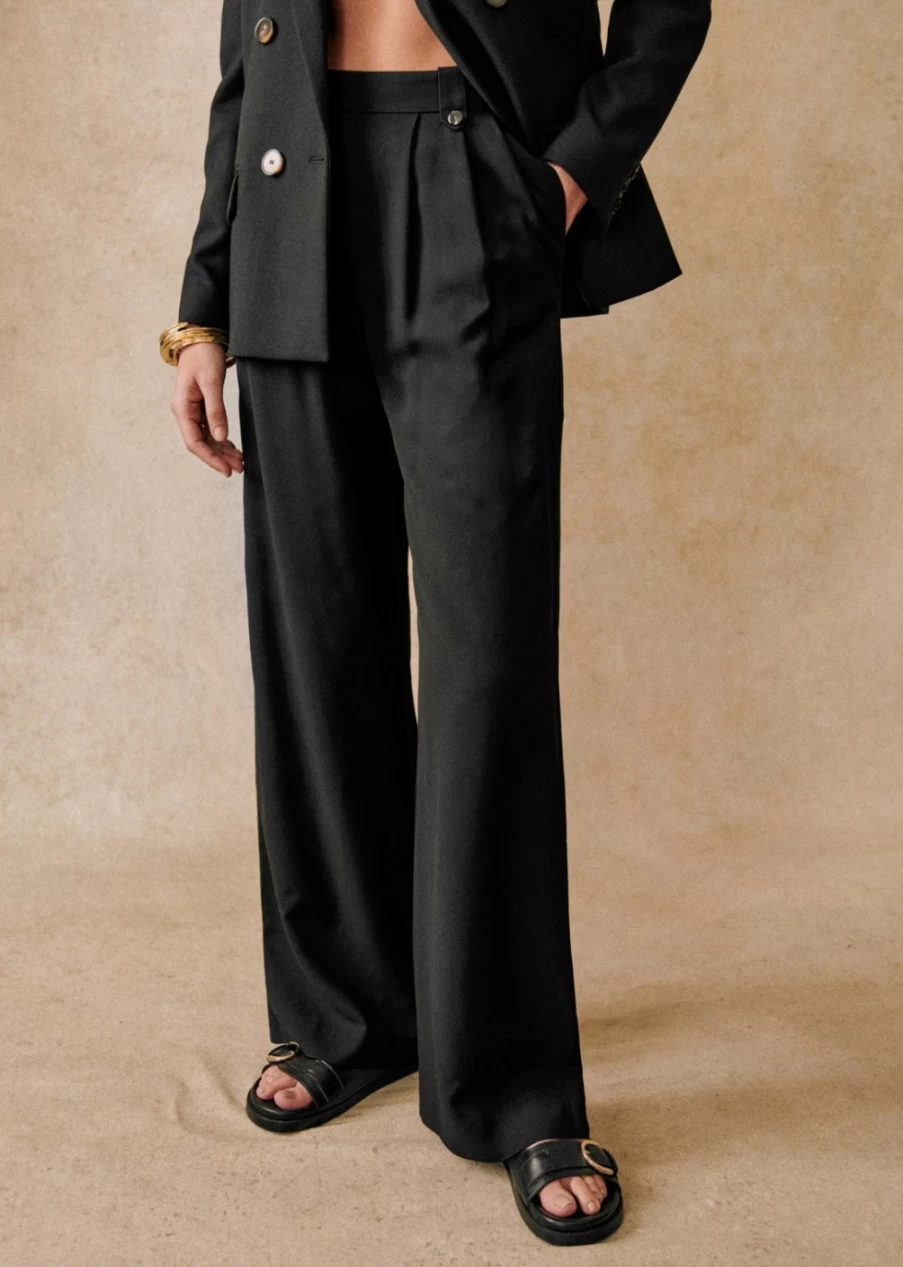Sezane Women's Loulou Trousers - High-Waisted Casual Pants for Women