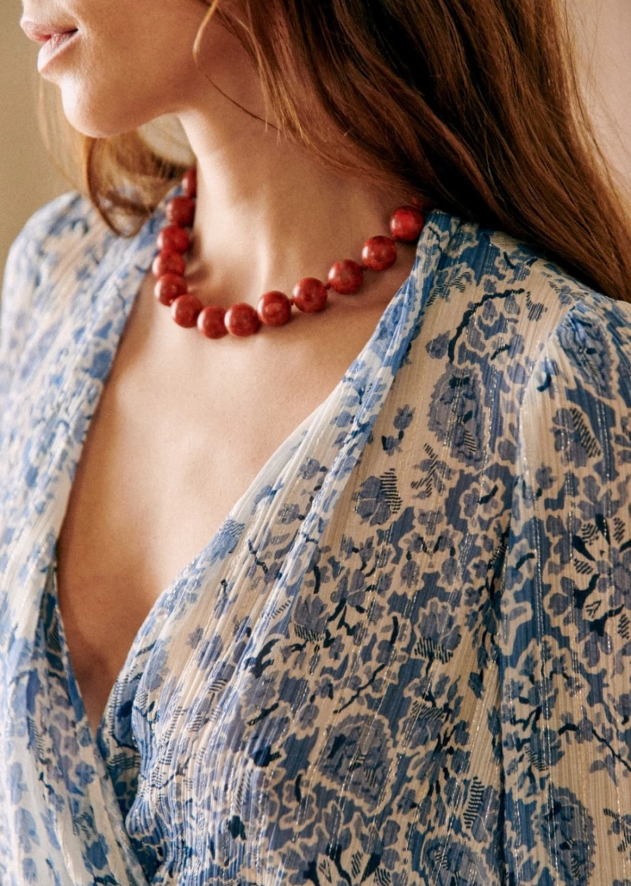 Sezane Danae Necklace for Women - Elegant Gold-Plated Pendant with Chain