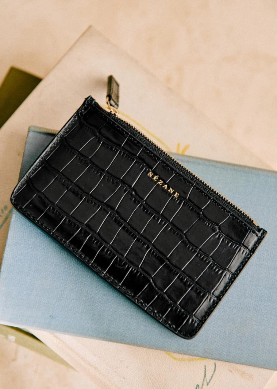 Sezane Women's Large Alfred Leather Card Holder - Stylish & Compact Wallet for Everyday Use