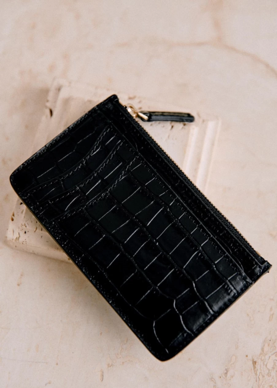 Sezane Women's Large Alfred Leather Card Holder - Stylish & Compact Wallet for Everyday Use