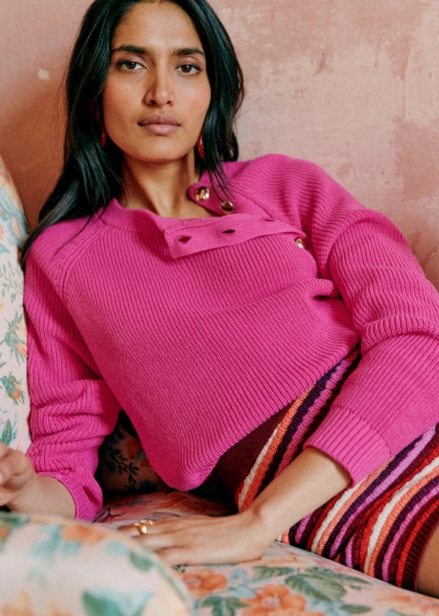 Sezane Women's Magnolia Pink Gary Sweater - Soft Knit Pullover