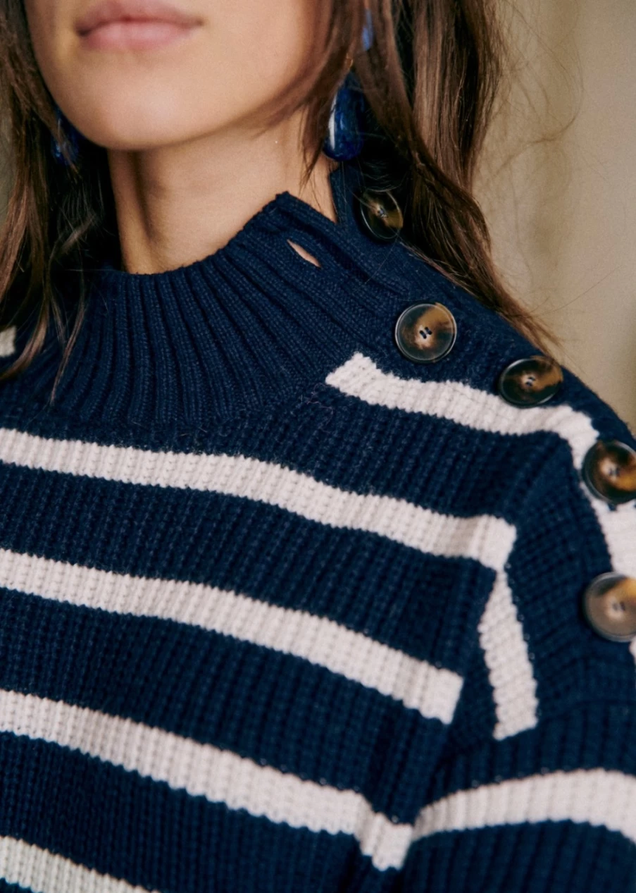 Sezane Women's Adrian Sweater - Classic Knit Pullover for Women
