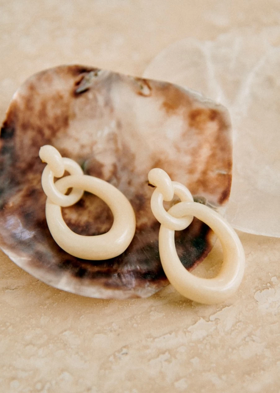 Sezane Selma Earrings for Women - Elegant Hoop Earrings, Gold Plated Jewelry
