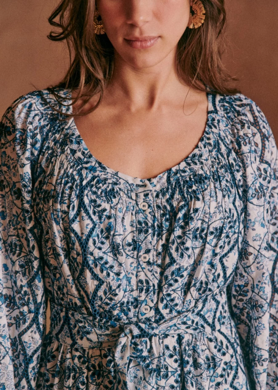 Sezane Women's Yuliana Dress - Elegant Flowy Feminine Style