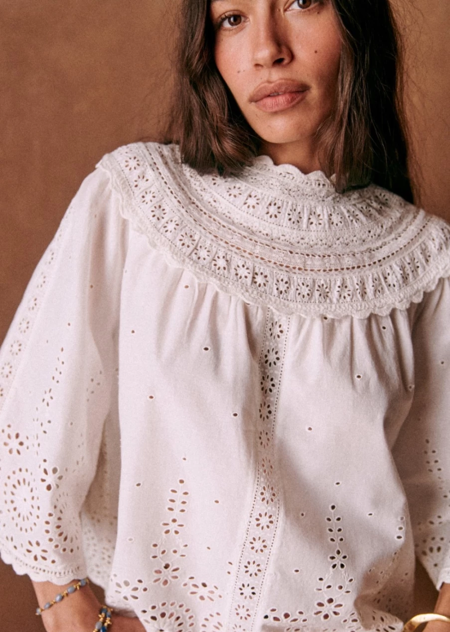 Sezane Women's Celestia Blouse - Elegant Feminine Top for Stylish Outfits