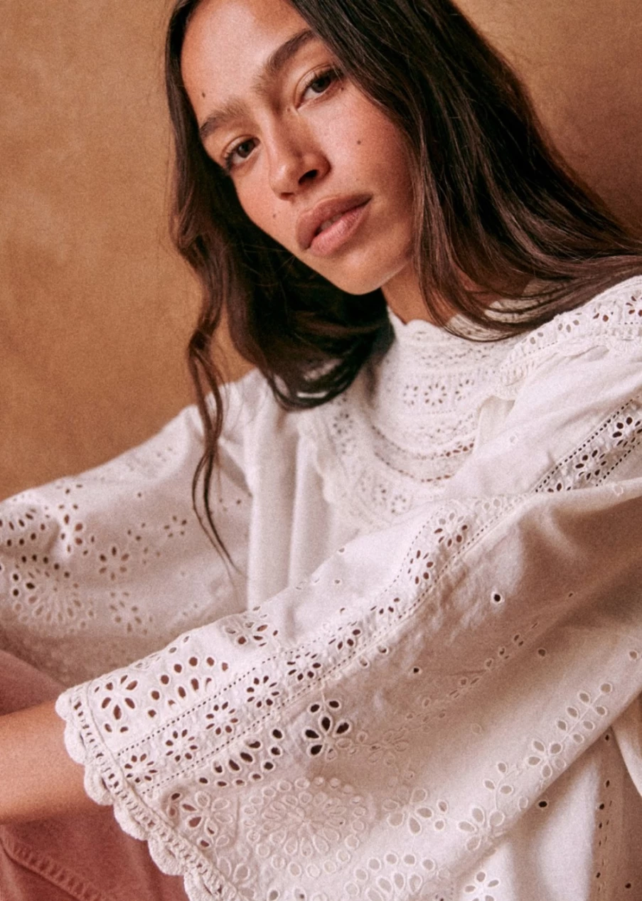 Sezane Women's Celestia Blouse - Elegant Feminine Top for Stylish Outfits