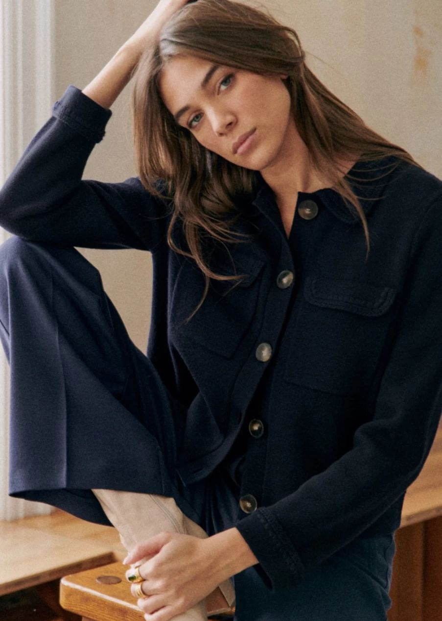 Sezane Betty Cardigan for Women - Classic Knit Sweater Cozy Wrap