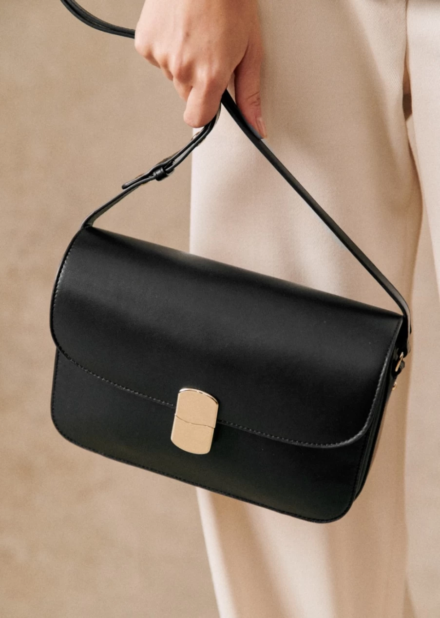 Sezane Women's Milo Classic Bag - Timeless Leather Handbag for Everyday Elegance
