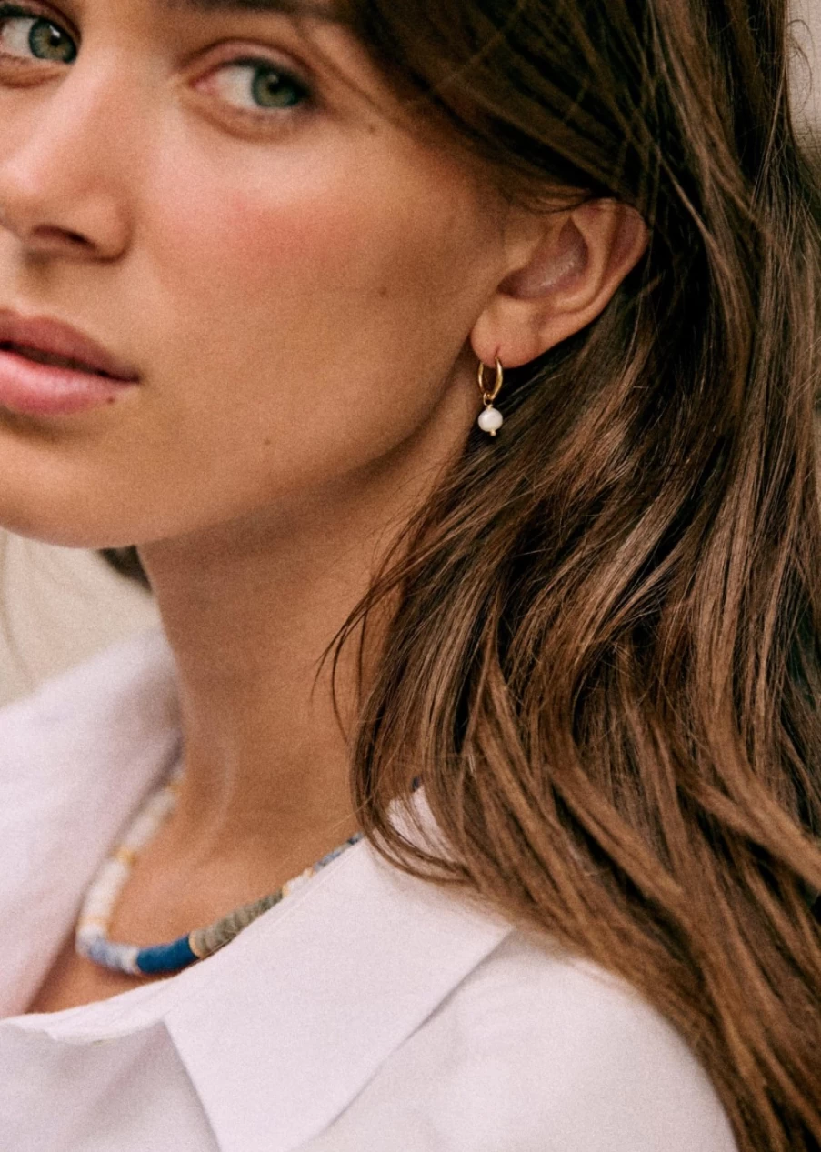 Sezane Charlotte Hoop Earrings for Women - Gold-Plated French Design