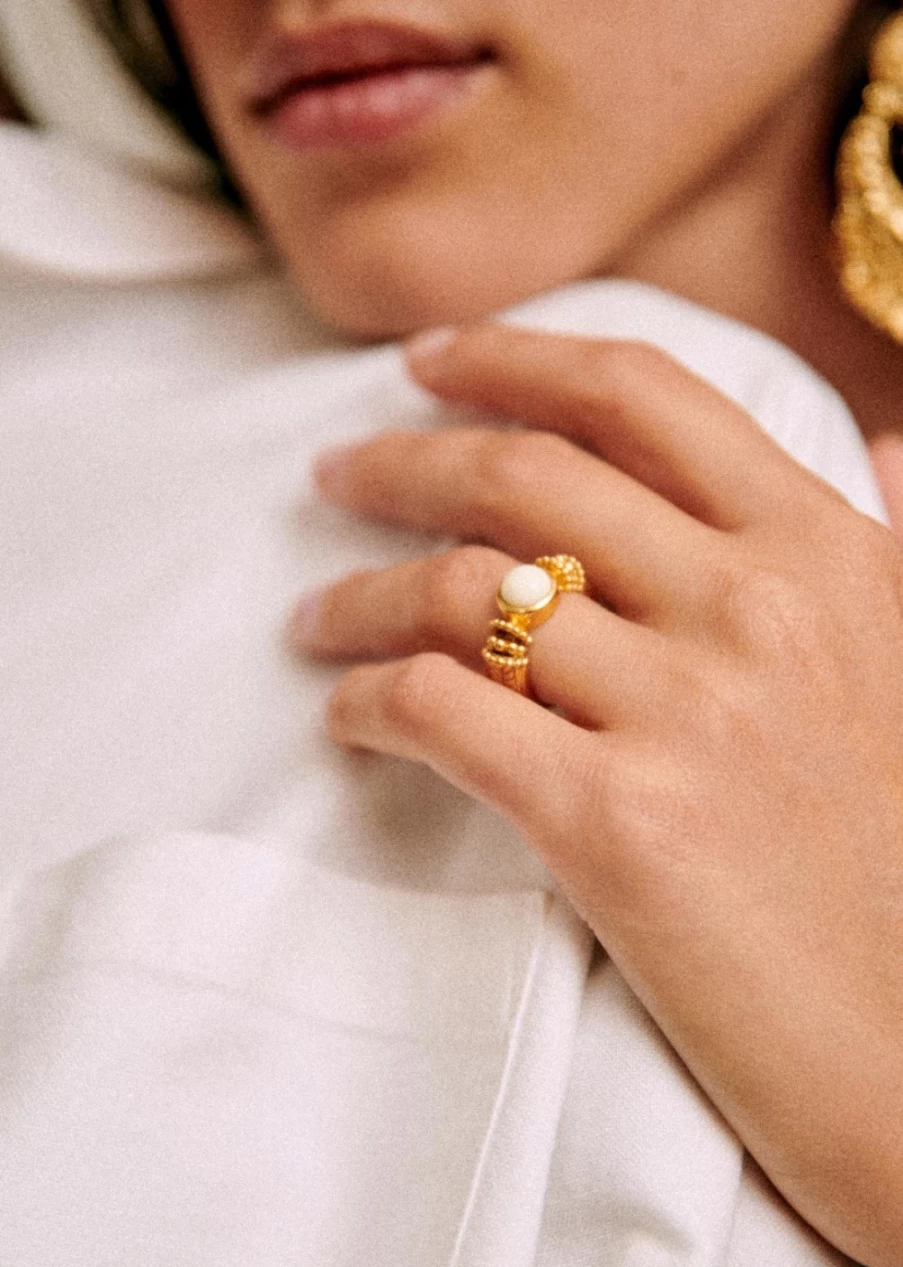 Sezane Martha Ring for Women - Elegant Gold-Tone Jewelry