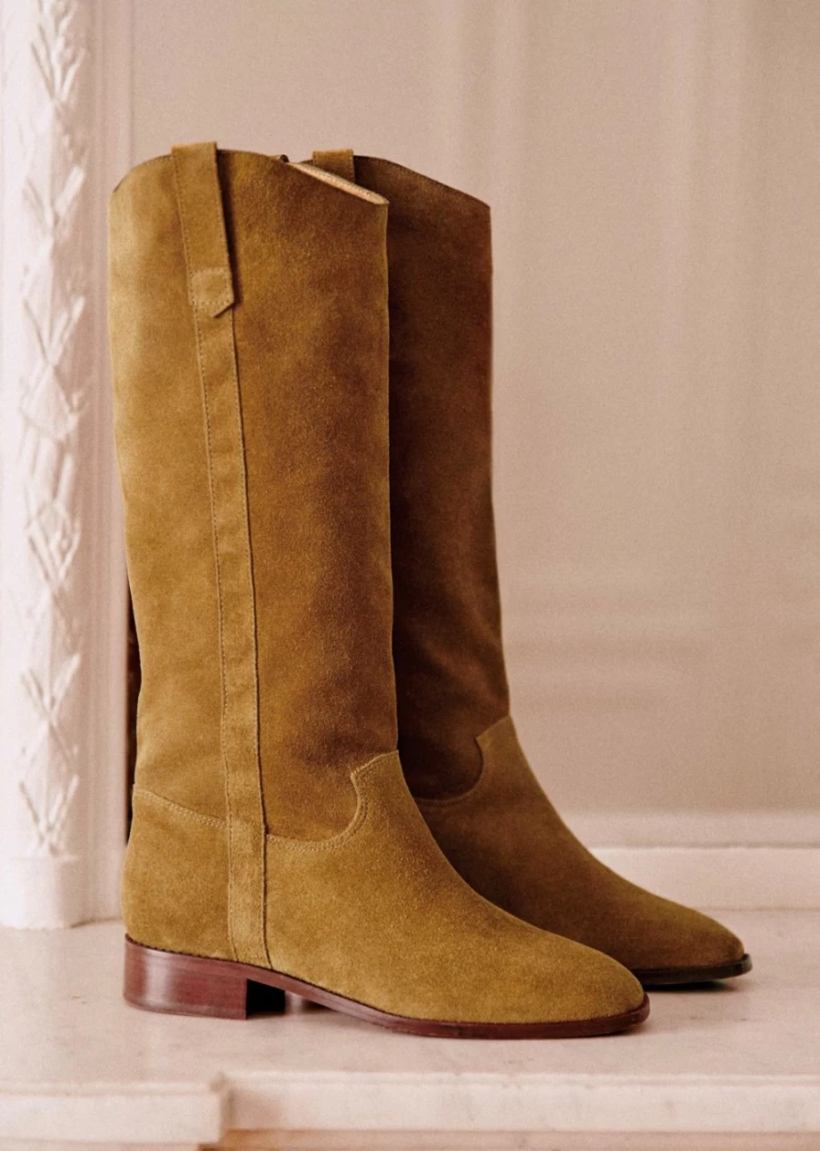 Sezane Women's Gabrielle Leather Low Boots - Ankle Booties for Women