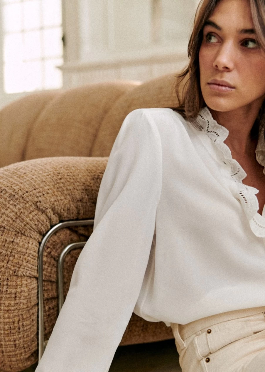 Sezane Women's Chlo Shirt - Classic Casual Blouse for Women