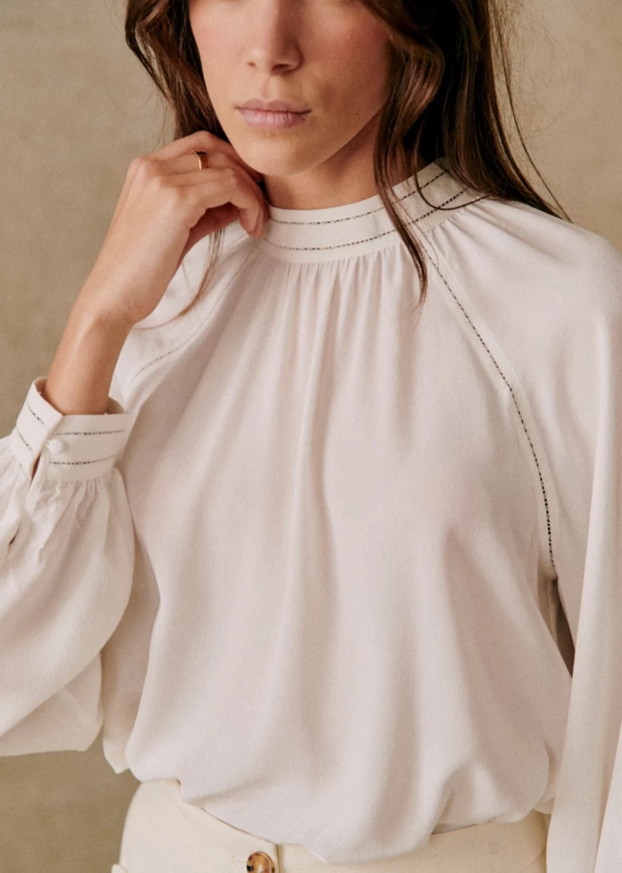 Sezane Women's Utopie Blouse - Elegant Feminine Top for Stylish Outfits
