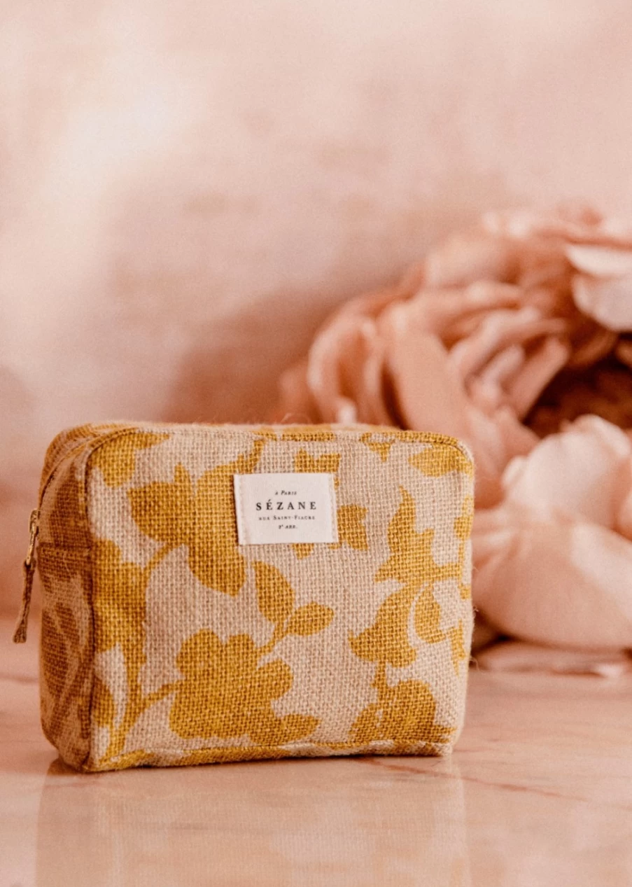 Sezane Women's Jute Toiletry Bag - Eco-Friendly Travel Cosmetic Pouch