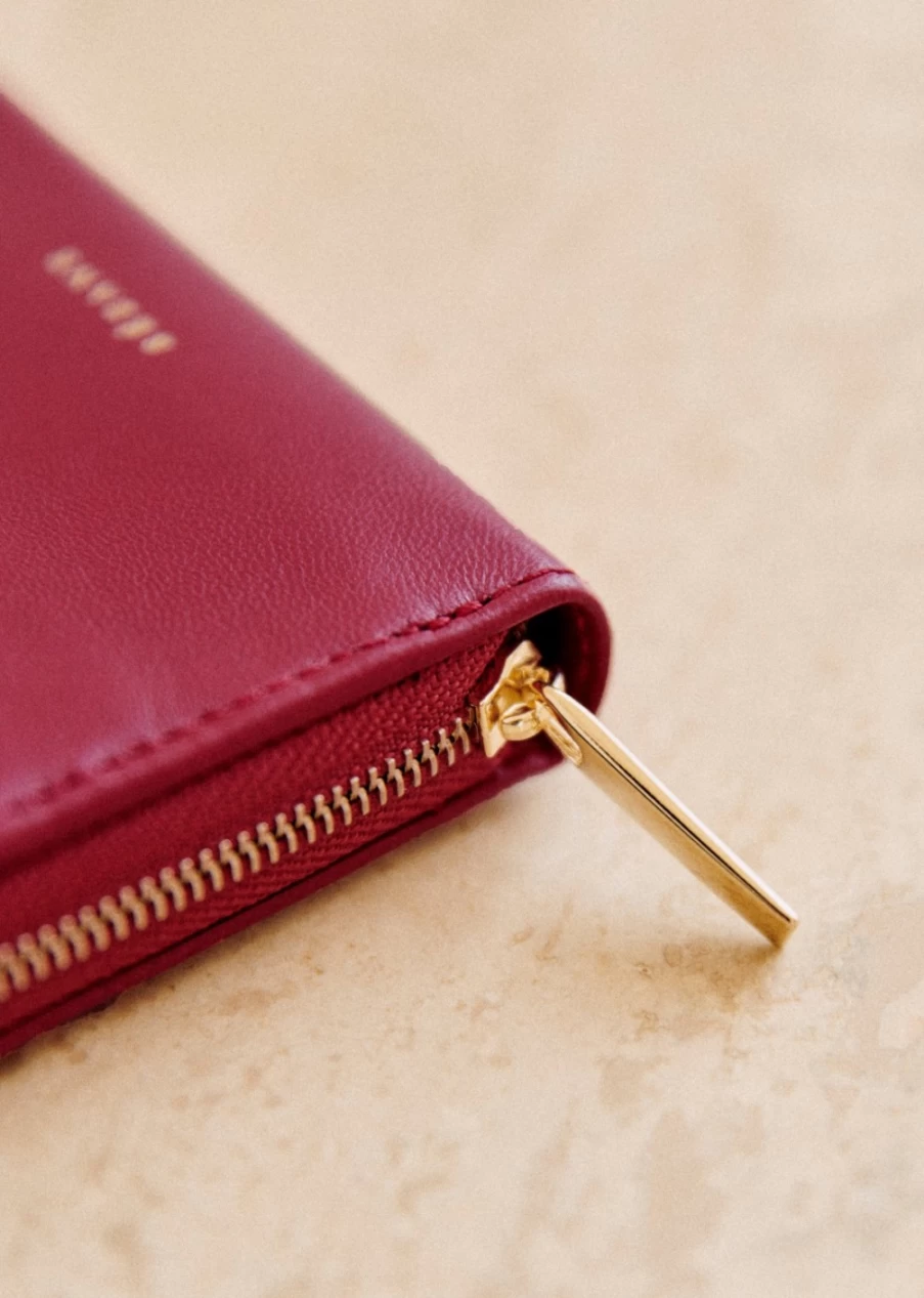 Sezane Women's Small Auguste Wallet - Stylish & Compact Leather Wallet for Women