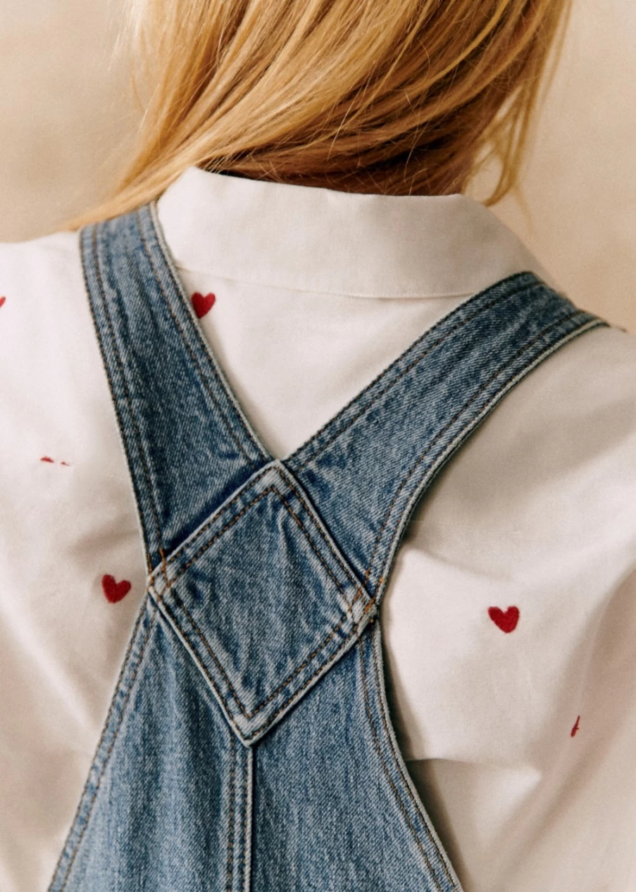 Sezane Women's Light Blue Rhody Dungarees | Stylish Denim Overalls