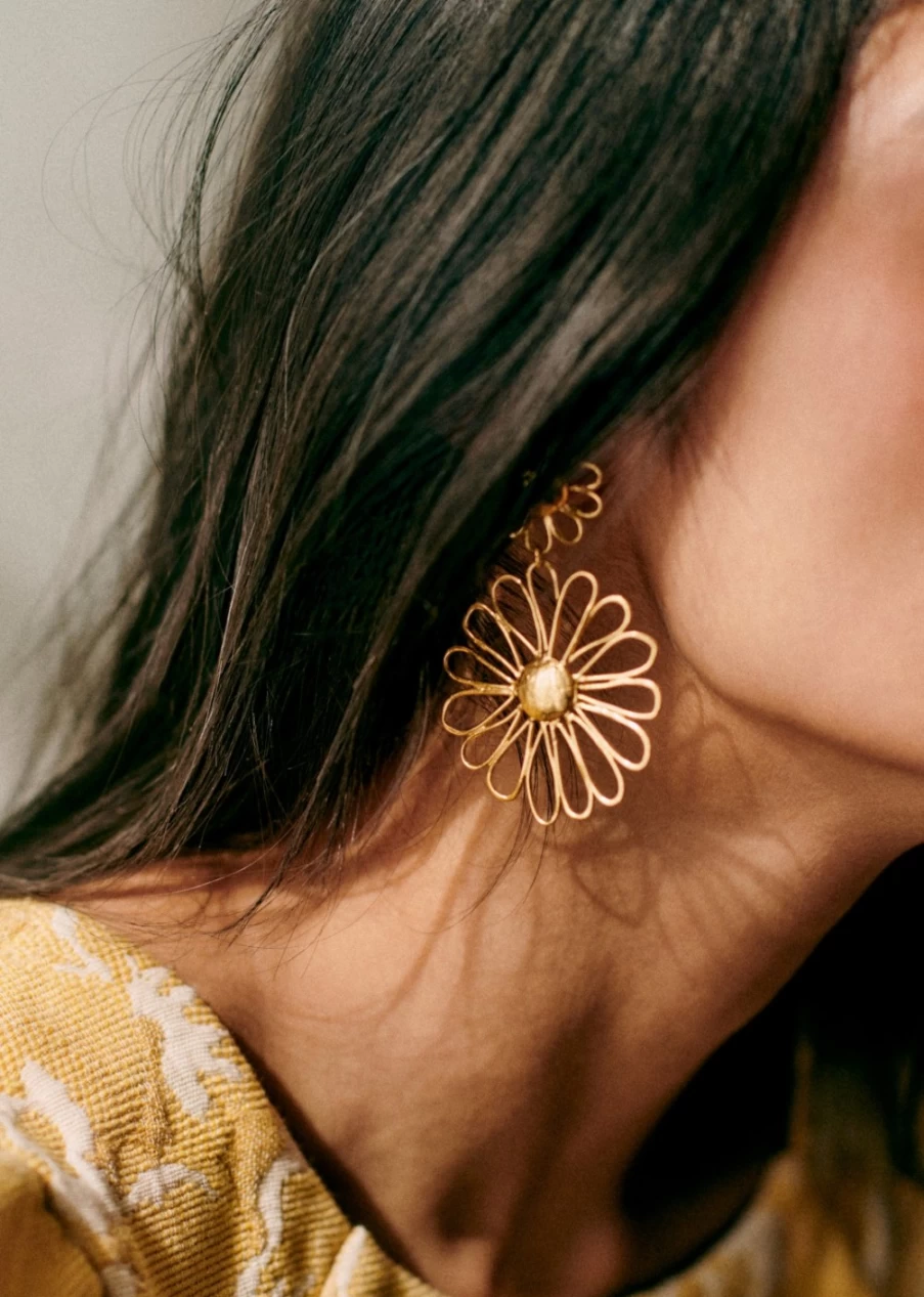 Sezane Gold Millie Earrings for Women - Elegant Hoop Design