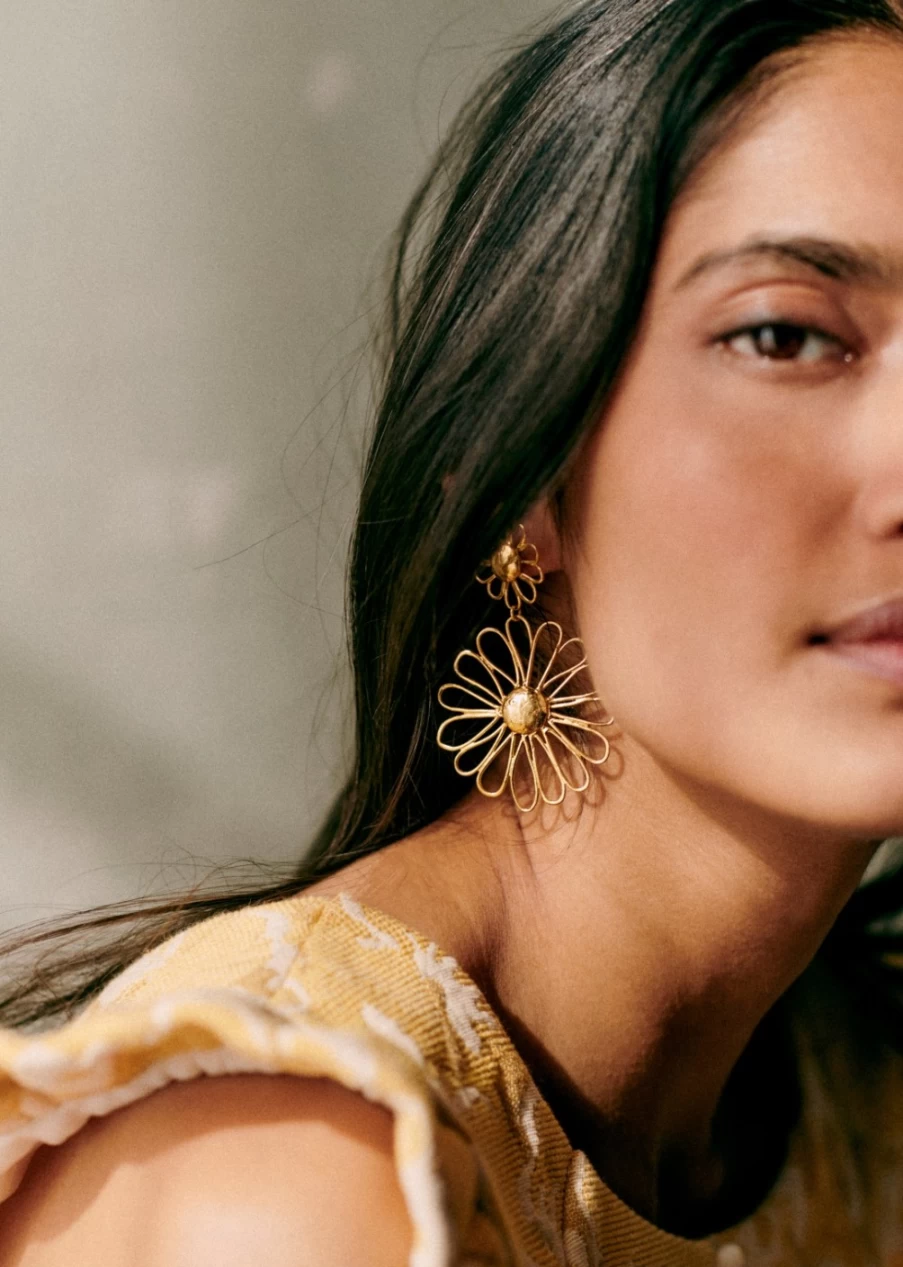 Sezane Gold Millie Earrings for Women - Elegant Hoop Design