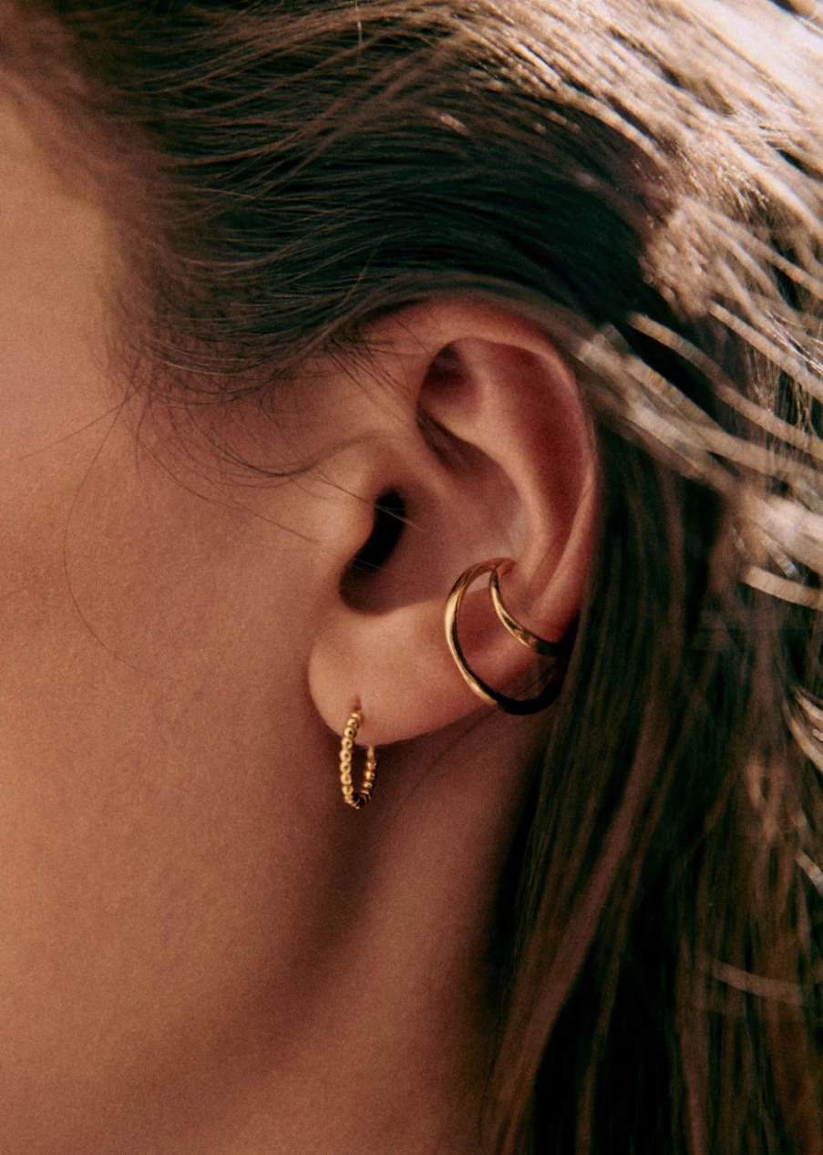 Sezane Gold Chiara Ear Cuff for Women - Elegant Ear Climber Jewelry