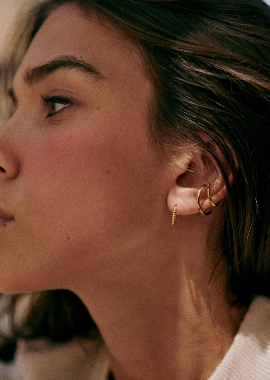 Sezane Gold Chiara Ear Cuff for Women - Elegant Ear Climber Jewelry