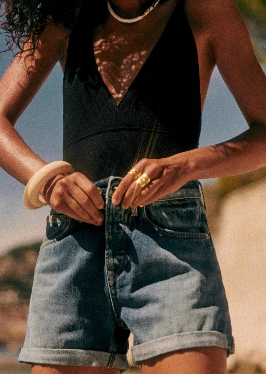Sezane Women's Niels Shorts | Classic Denim Shorts for Women