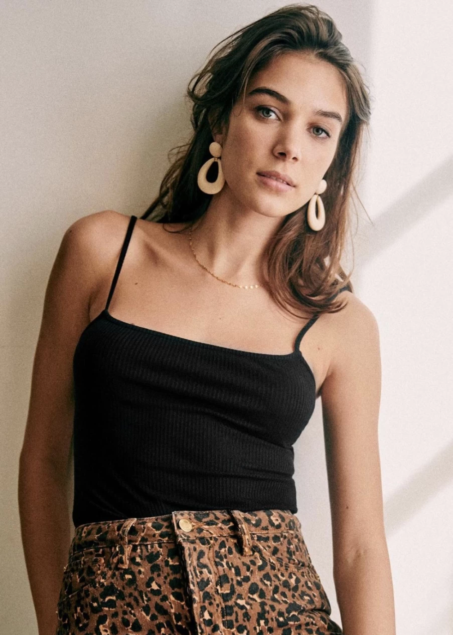 Sezane Women's Black Pamela Bodysuit - Elegant One-Piece Outfit