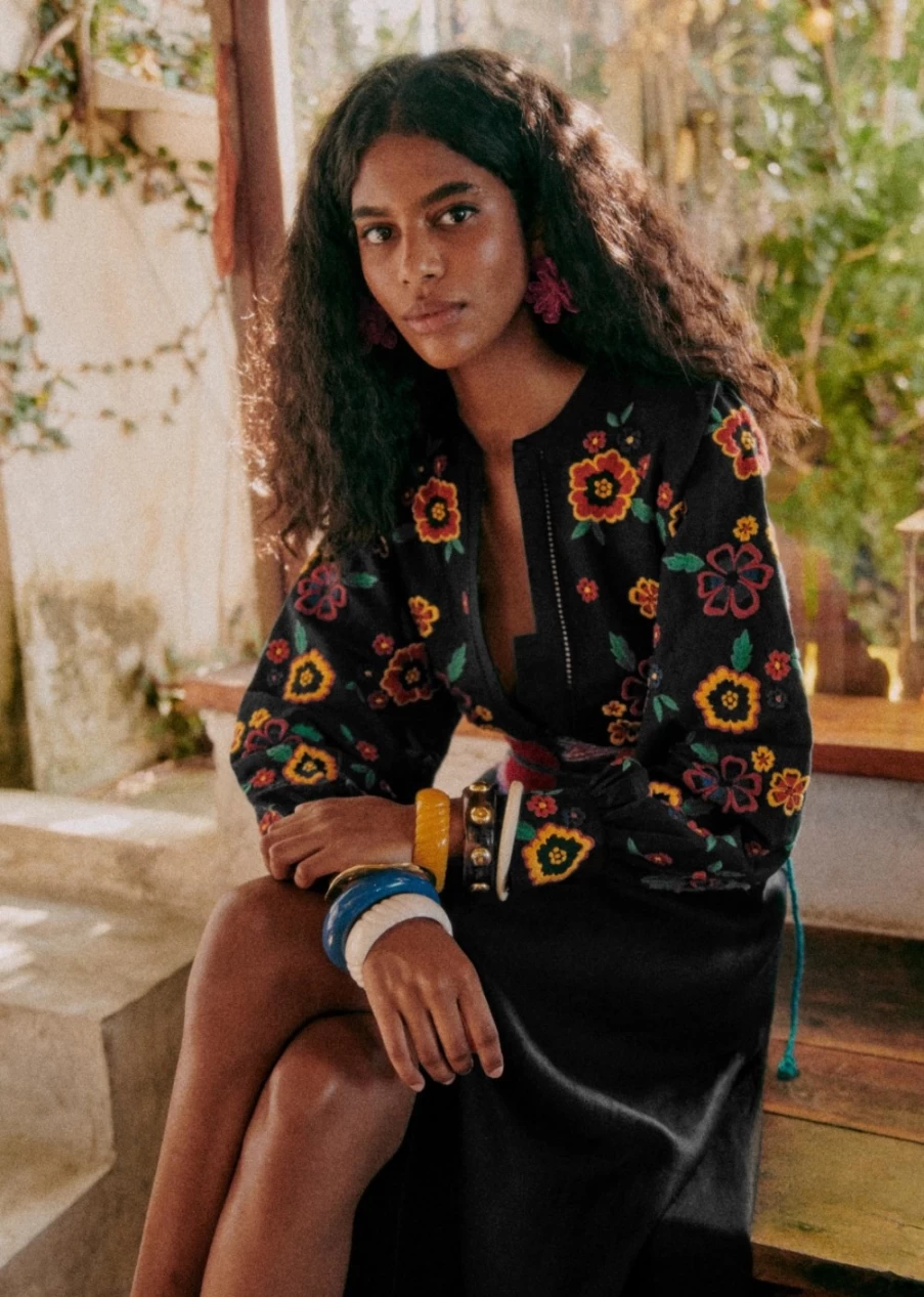 Sezane Women's Damia Blouse in Maxi Flowers Print - Elegant Floral Top