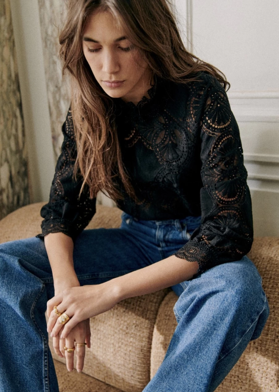 Sezane Bianca Blouse for Women - Elegant Feminine Top