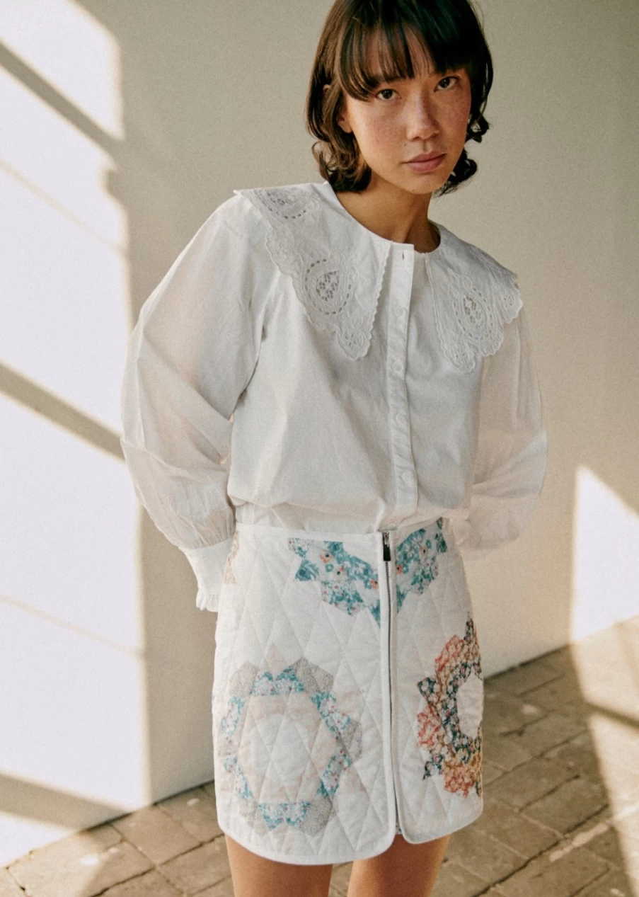 Sezane Women's Flavie Shirt - Stylish Sea Ny Collaboration for Everyday Elegance
