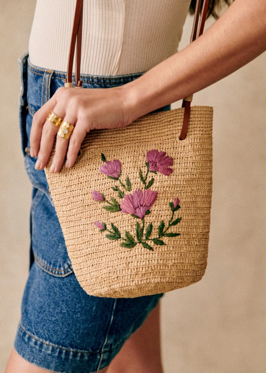 Sezane Josie Basket for Women - Stylish Woven Handbag
