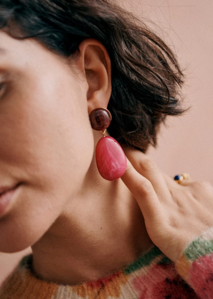 Sezane Women's Lila Earrings - Elegant Gold Hoop Earrings for Everyday Wear